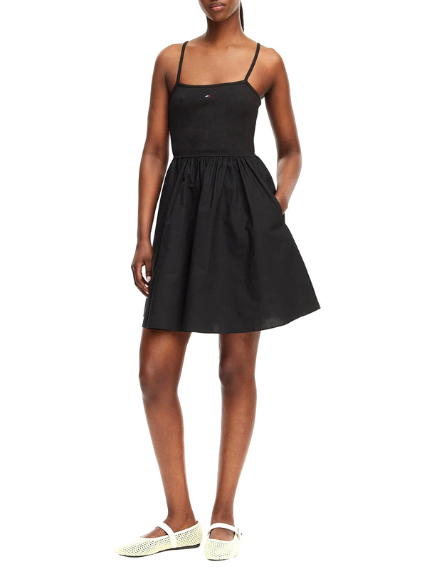 TOMMY JEANS 2USCITA Abito Tommy Hilfiger Poplin Mix - Nero