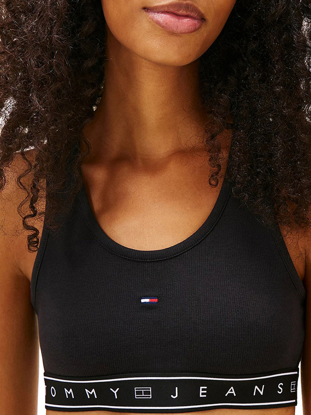 Tommy Jeans Crop Top Tommy Hilfiger Slim Fit Incrociato Sulla Schiena - Nero