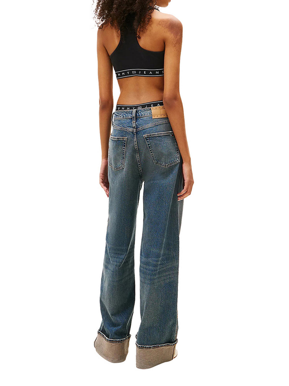 Tommy Jeans Crop Top Tommy Hilfiger Slim Fit Incrociato Sulla Schiena - Nero