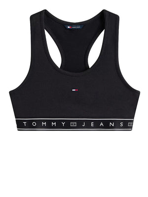 Tommy Jeans Crop Top Tommy Hilfiger Slim Fit Incrociato Sulla Schiena - Nero