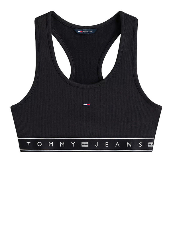 Tommy Jeans Crop Top Tommy Hilfiger Slim Fit Incrociato Sulla Schiena - Nero