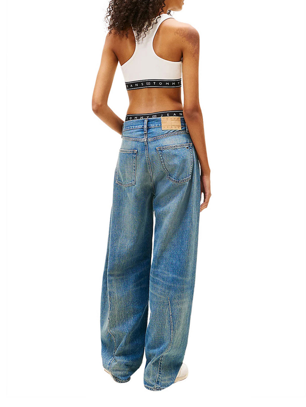 Tommy Jeans Crop Top Slim Fit Tommy Hilfiger Incrociato Sulla Schiena - Bianco