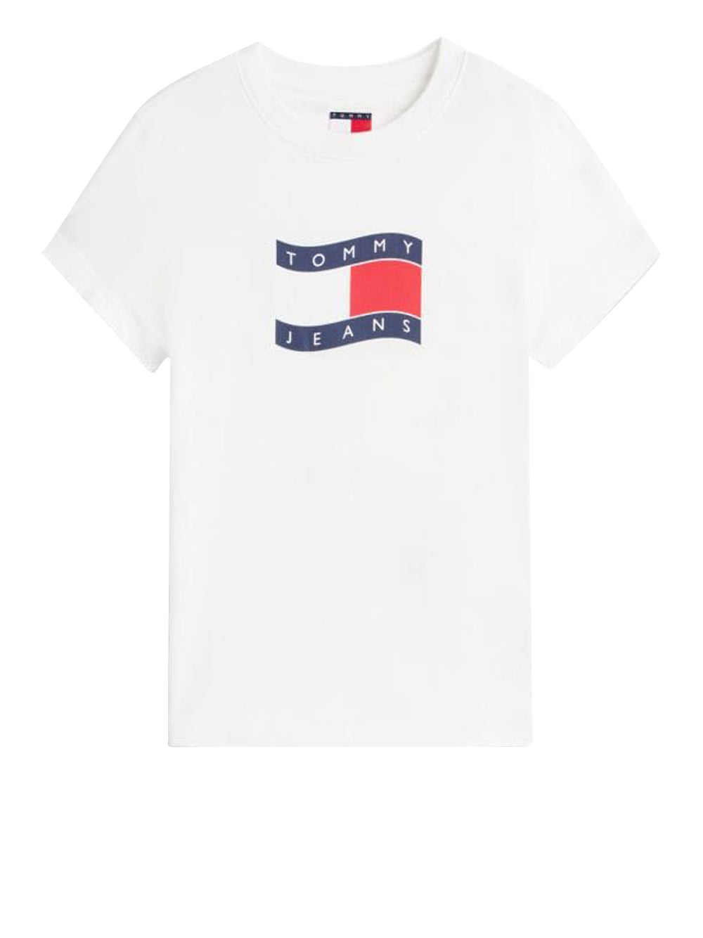 TOMMY JEANS 2USCITA T-shirt Tommy Jeans Slim Fit Con Bandierina Ondulata - Ecru