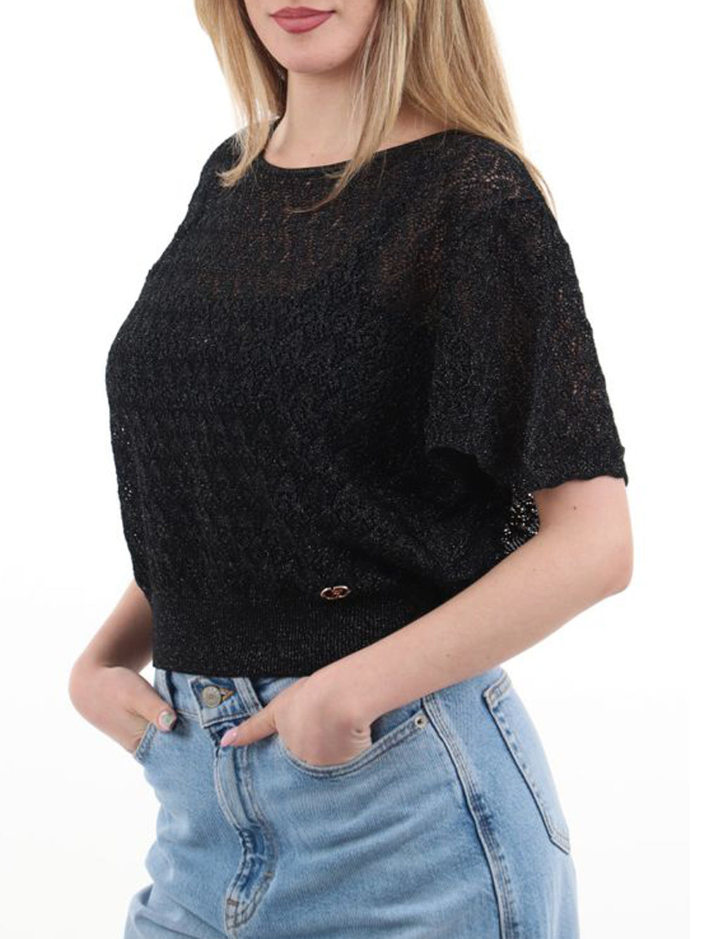 YES ZEE Maglia Yes Zee Con Maniche A Farfalla - Nero