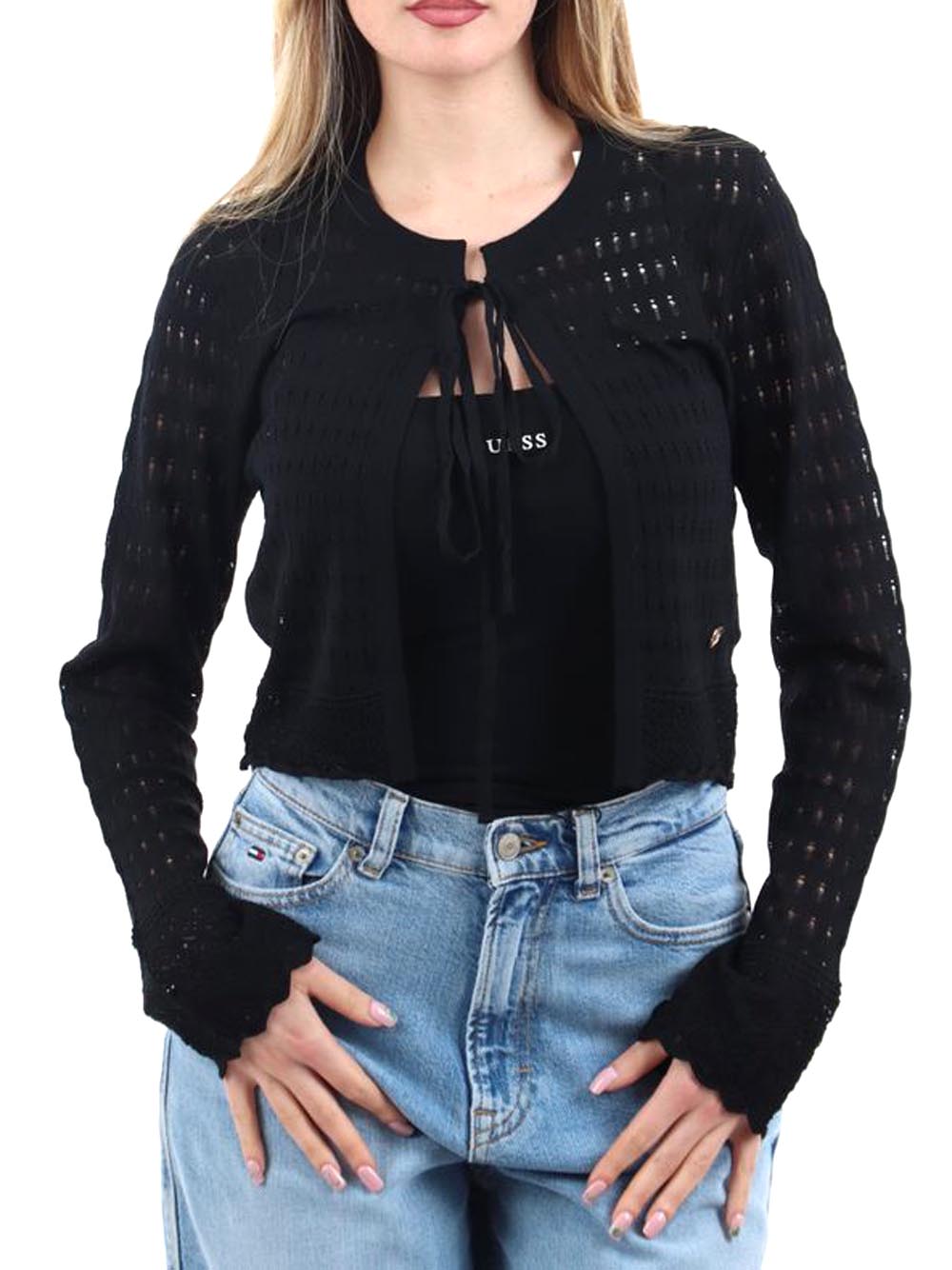 YES ZEE Maglia Corta Allaccio Con Coulisse Yes Zee - Nero