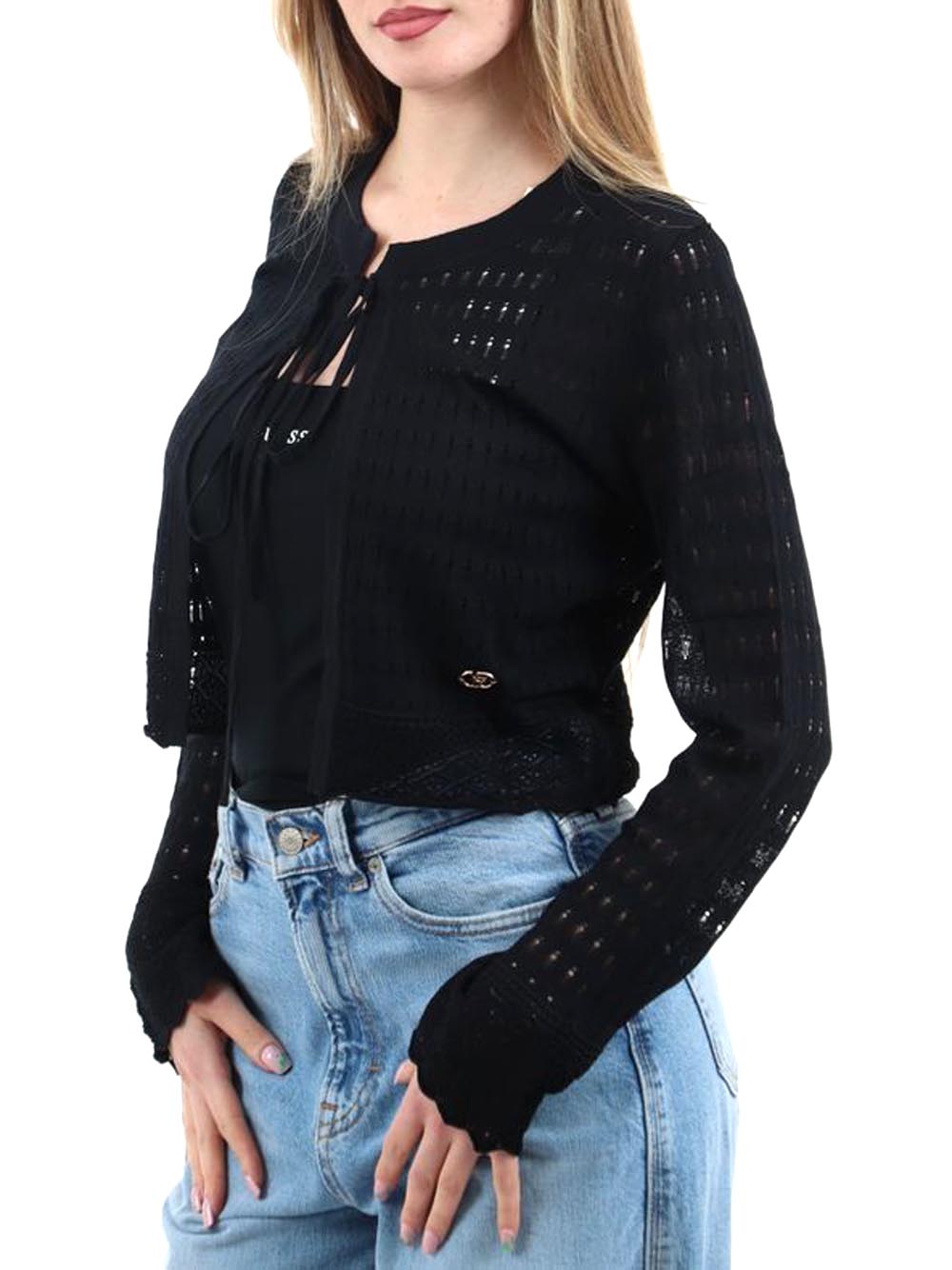 YES ZEE Maglia Corta Allaccio Con Coulisse Yes Zee - Nero
