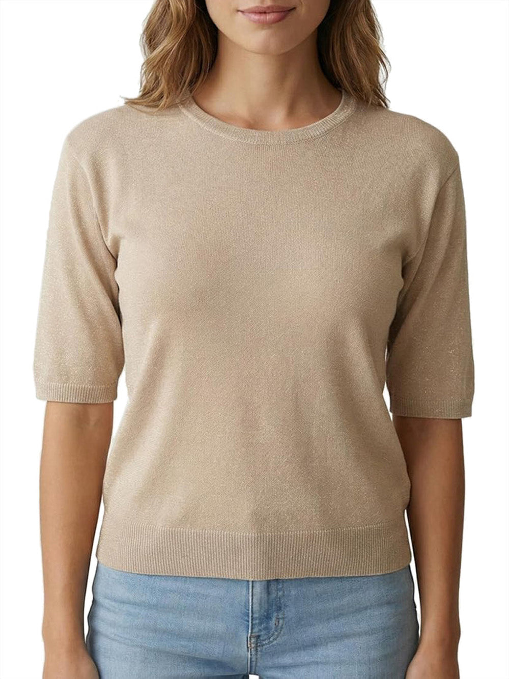 Yes Zee Maglia Manica Ampia Yes Zee - Beige