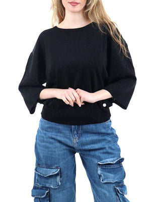 YES ZEE Maglia Manica Ampia Yes Zee - Nero