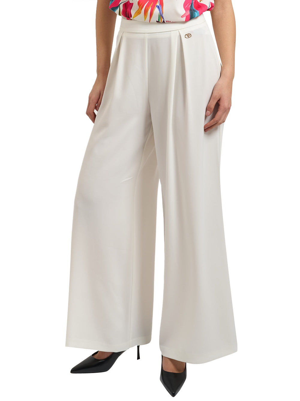YES ZEE Pantalone a Palazzo Yes Zee - Gesso