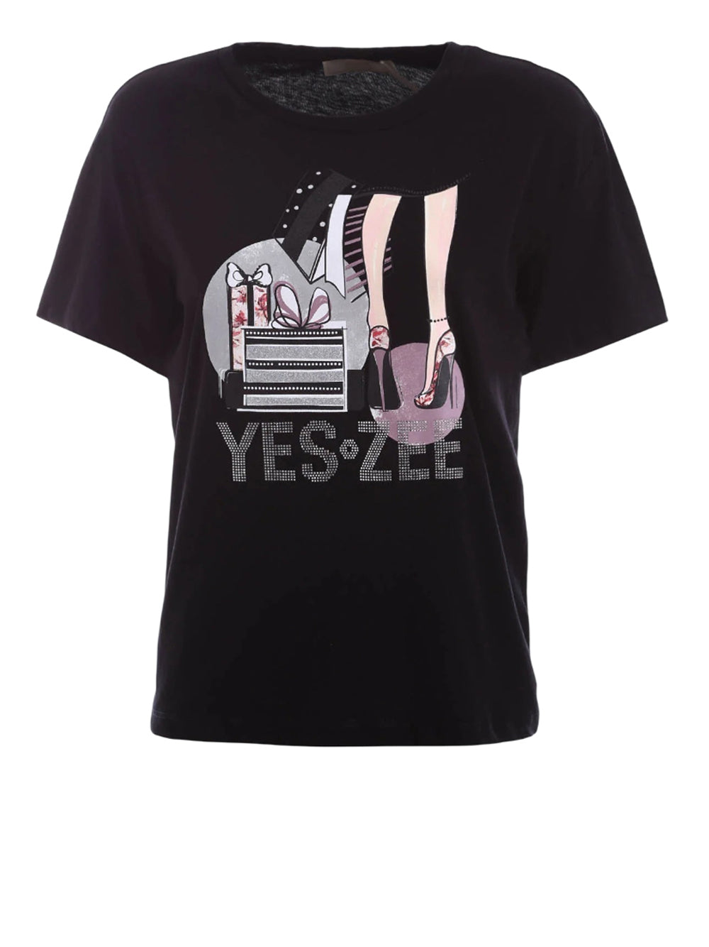 YES ZEE T-Shirt Yes Zee Girocollo - Nero