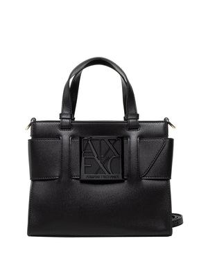 ARMANI EXCHANGE Borsa Shopper Armani Exchange Logo Frontale Nero