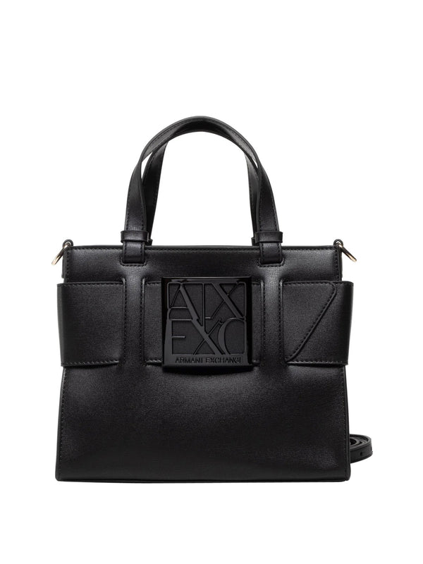 ARMANI EXCHANGE Borsa Shopper Armani Exchange Logo Frontale Nero