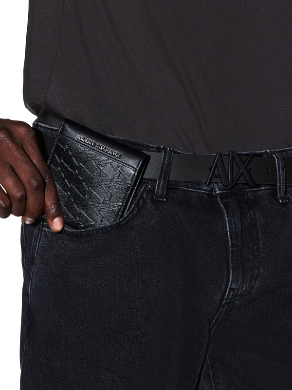 ARMANI EXCHANGE Portafoglio Armani Exchange Bifold Con Portamonete E Logo - Nero