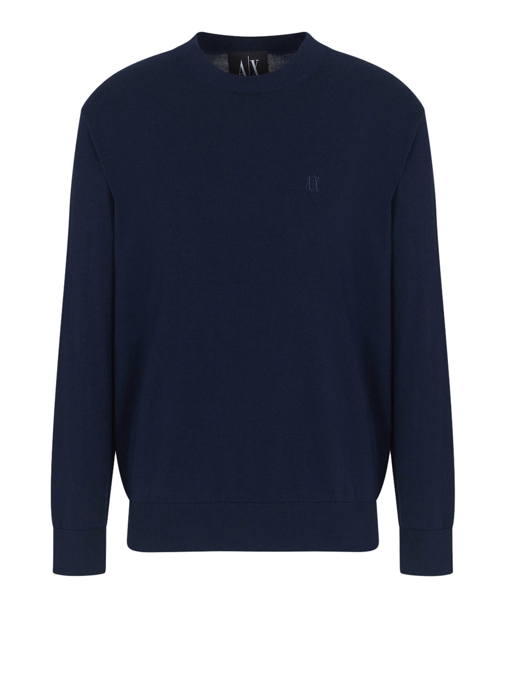 ARMANI EXCHANGE Maglione Girocollo Con Logo In Cotone Viscosa E Seta Icon Armani Exchange - Blu Navy