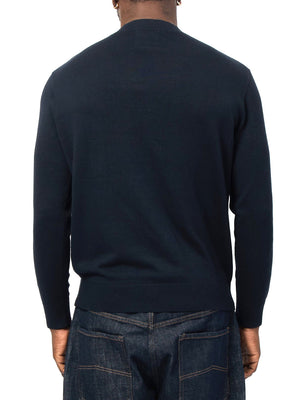 ARMANI EXCHANGE Maglione Girocollo Con Logo In Cotone Viscosa E Seta Icon Armani Exchange - Blu Navy