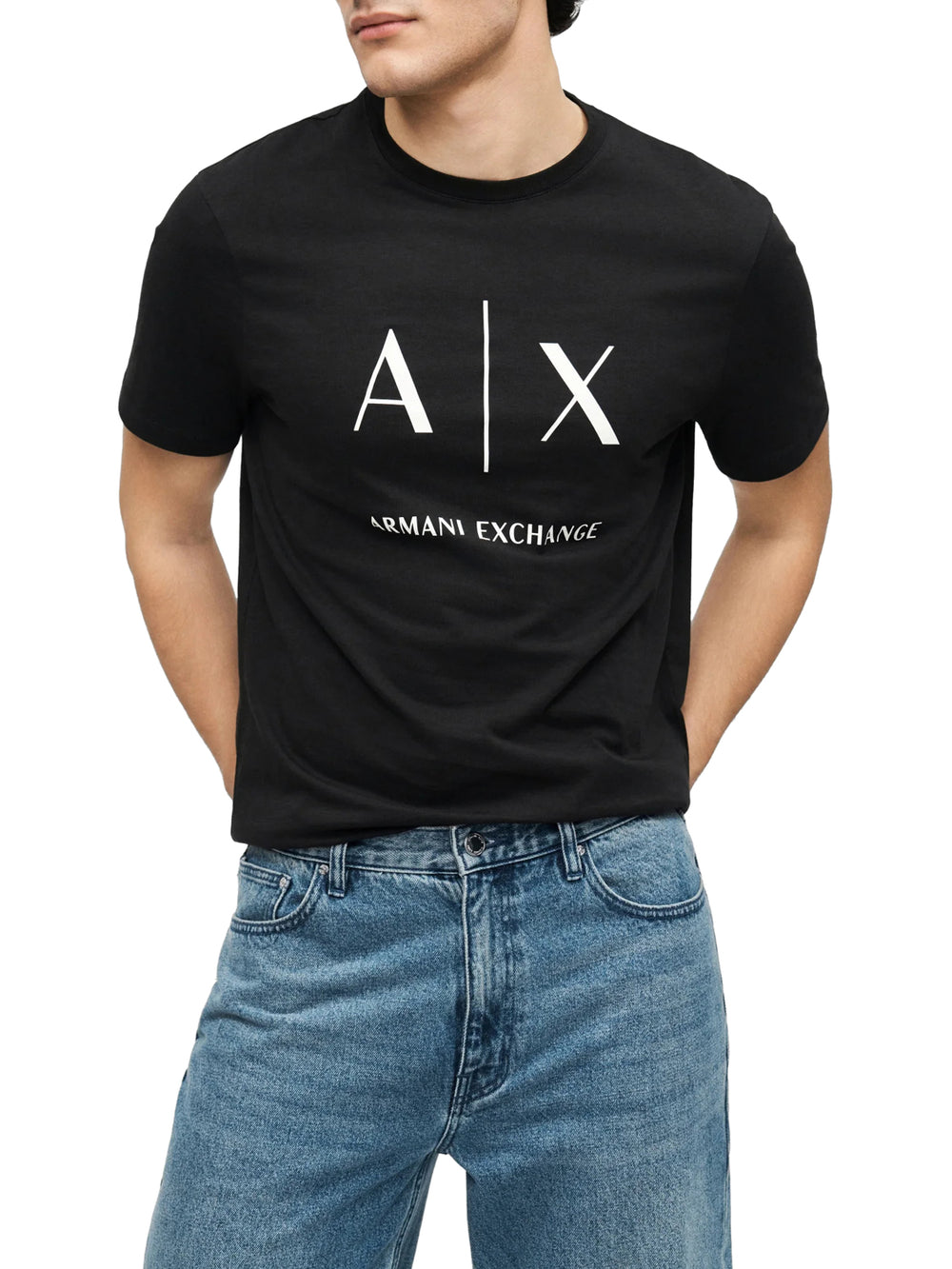 ARMANI EXCHANGE T-Shirt Armani Exchange Logo Frontale - Nero