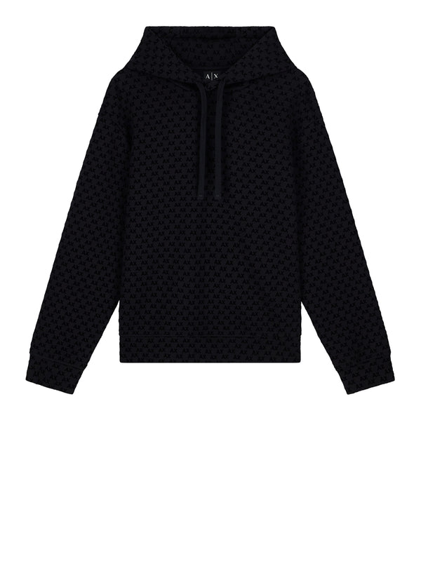 ARMANI EXCHANGE Felpa Armani Exchange Monogramma All Over - Nero