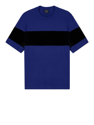 ARMANI EXCHANGE T-Shirt Armani Exchange Up For Party In Jersey Con Banda Orizzontale - Blu