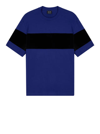 ARMANI EXCHANGE T-Shirt Armani Exchange Up For Party In Jersey Con Banda Orizzontale - Blu