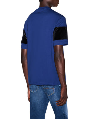 ARMANI EXCHANGE T-Shirt Armani Exchange Up For Party In Jersey Con Banda Orizzontale - Blu