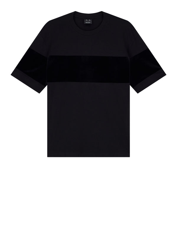 ARMANI EXCHANGE T-Shirt Armani Exchange Up For Party In Jersey Con Banda Orizzontale - Nero
