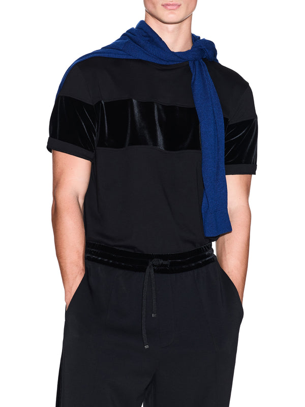 ARMANI EXCHANGE T-Shirt Armani Exchange Up For Party In Jersey Con Banda Orizzontale - Nero