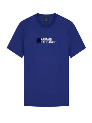 ARMANI EXCHANGE T-shirt Armani Exchange Slim Fit In Jersey Di Cotone Con Stampa Logo - Blu