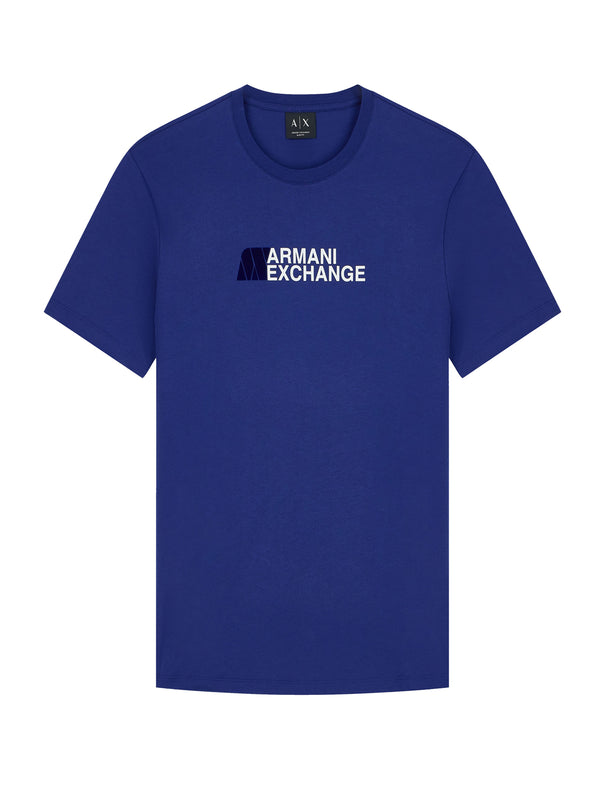 ARMANI EXCHANGE T-shirt Armani Exchange Slim Fit In Jersey Di Cotone Con Stampa Logo - Blu