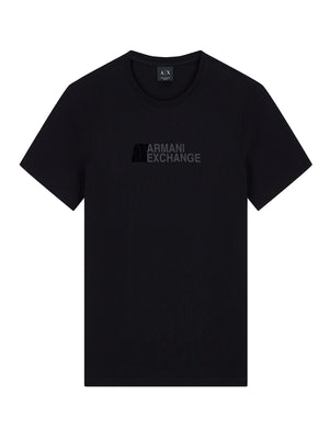 ARMANI EXCHANGE T-shirt Armani Exchange Slim Fit In Jersey Di Cotone Con Stampa Logo - Nero