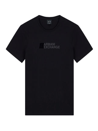 ARMANI EXCHANGE T-shirt Armani Exchange Slim Fit In Jersey Di Cotone Con Stampa Logo - Nero
