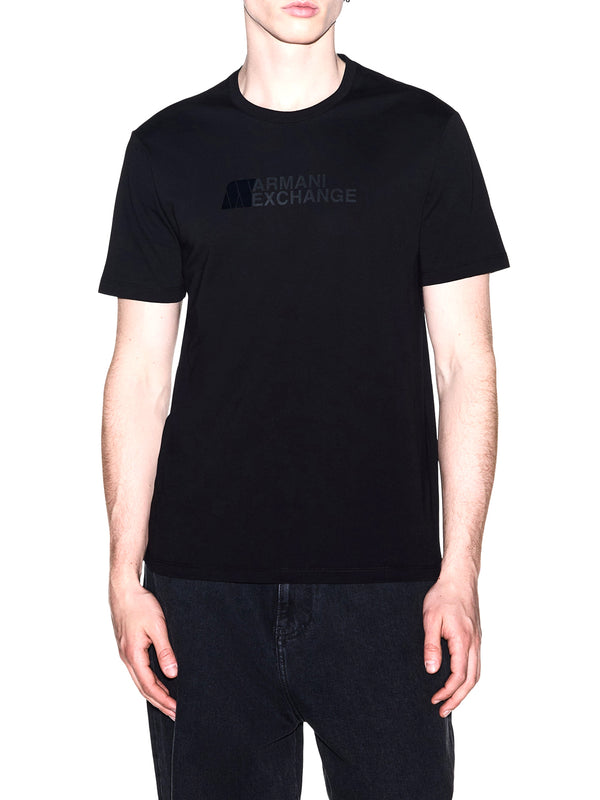 ARMANI EXCHANGE T-shirt Armani Exchange Slim Fit In Jersey Di Cotone Con Stampa Logo - Nero