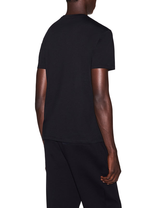 ARMANI EXCHANGE T-shirt Armani Exchange slim Black and Gold in cotone con logo - Nero