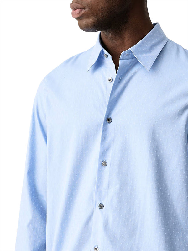 ARMANI EXCHANGE Camicia Regular Fit In Cotone Jacquard Armani Exchange - Light Blue