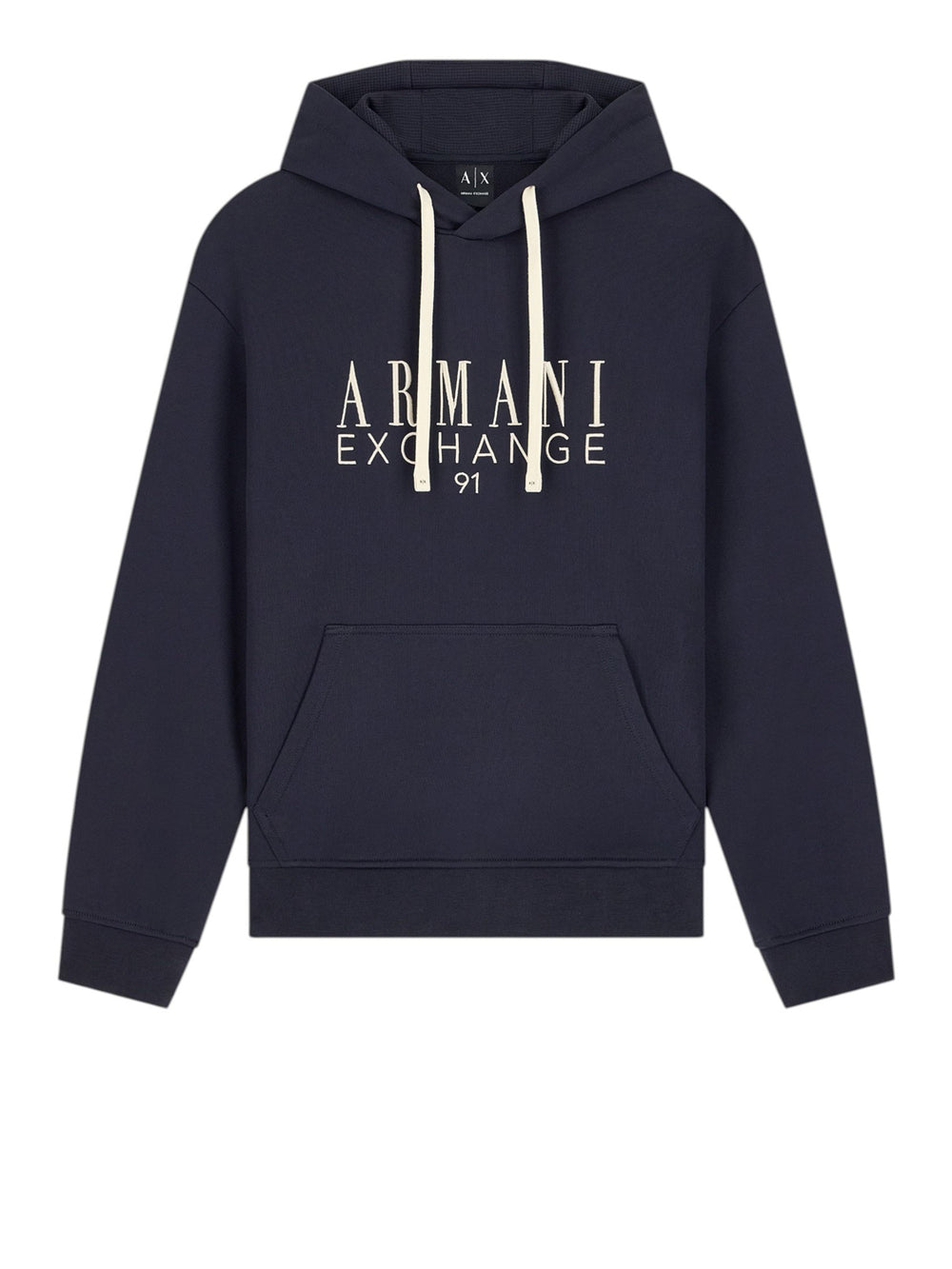 Armani Exchange Felpa Regular In Cotone French Terry Armani Exchange - Blu Scuro