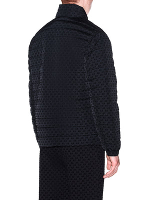 ARMANI EXCHANGE Piumino Armani Exchange Fullzip Con Collo Alto E Logo Floccato All Over - Nero