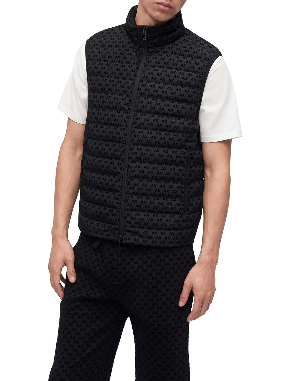 ARMANI EXCHANGE Smanicato Armani Exchange In Piumino Logo Monogramma Nero
