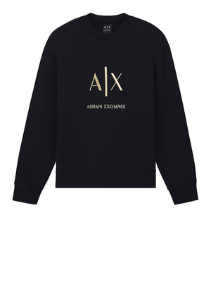 ARMANI EXCHANGE Felpa Armani Exchange Logo Frontale Nero