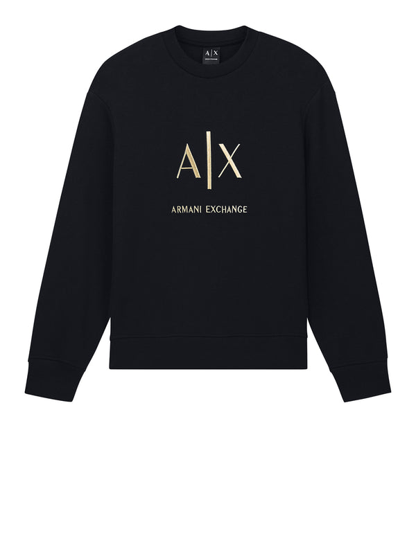 ARMANI EXCHANGE Felpa Armani Exchange Logo Frontale Nero