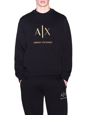 ARMANI EXCHANGE Felpa Armani Exchange Logo Frontale Nero