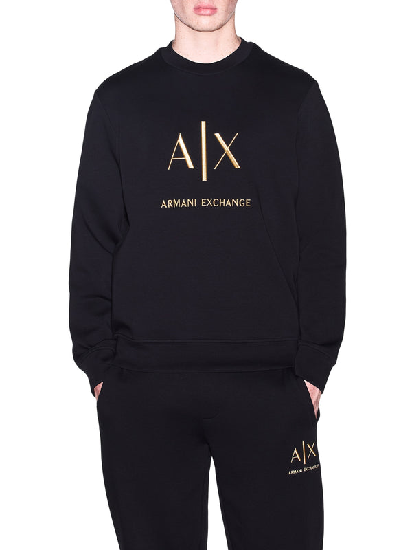 ARMANI EXCHANGE Felpa Armani Exchange Logo Frontale Nero