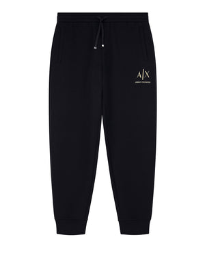 ARMANI EXCHANGE Pantatuta Armani Exchange jogger in cotone stretch con logo e coulisse Nero