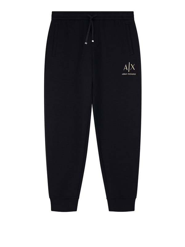 ARMANI EXCHANGE Pantatuta Armani Exchange jogger in cotone stretch con logo e coulisse Nero