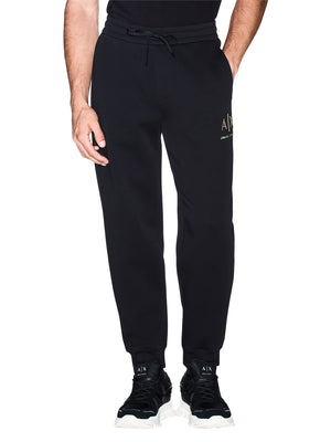 ARMANI EXCHANGE Pantatuta Armani Exchange jogger in cotone stretch con logo e coulisse Nero