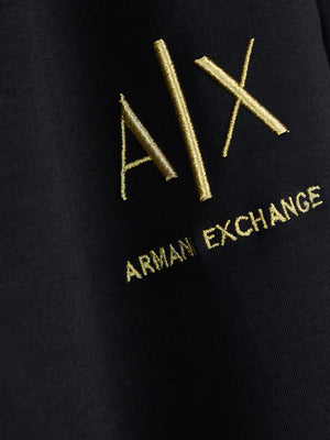 ARMANI EXCHANGE Pantatuta Armani Exchange jogger in cotone stretch con logo e coulisse Nero