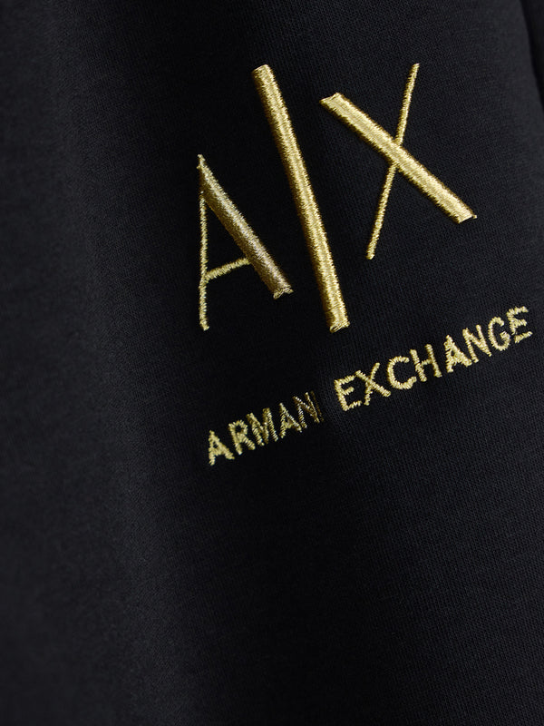 ARMANI EXCHANGE Pantatuta Armani Exchange jogger in cotone stretch con logo e coulisse Nero