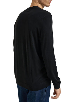 ARMANI EXCHANGE Pullover Regular Fit In Lyocell E Lana Con Dettagli A Coste Armani Exchange - Nero
