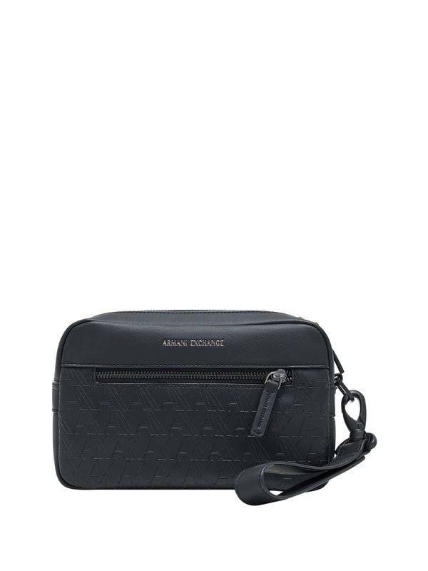 ARMANI EXCHANGE Beauty case Armani Exchange effetto pelle con logo in rilievo Nero