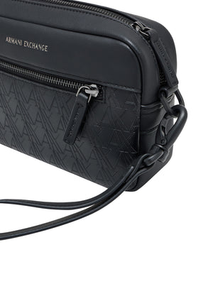 ARMANI EXCHANGE Beauty case Armani Exchange effetto pelle con logo in rilievo Nero