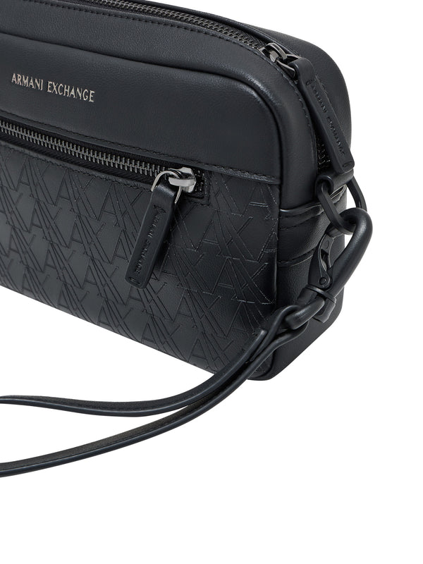 ARMANI EXCHANGE Beauty case Armani Exchange effetto pelle con logo in rilievo Nero