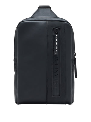 ARMANI EXCHANGE Zaino Armani Exchange In Tessuto Spalmato Con Logo E Tasca Zip - Nero